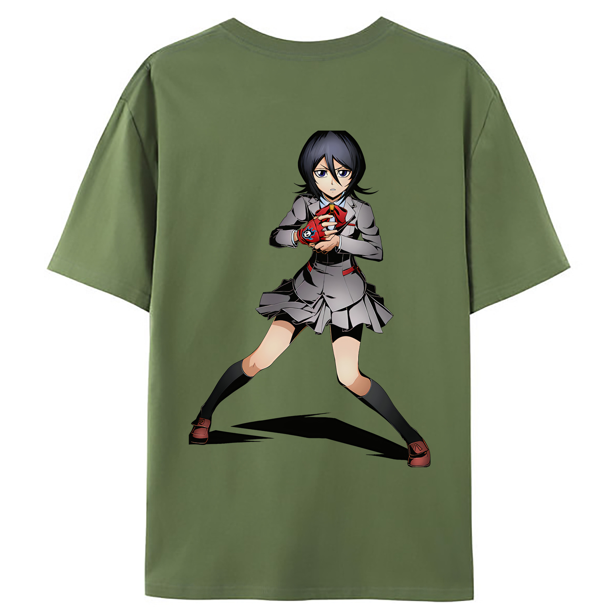 （画像用） ブリーチ 朽木ルキア BLEACH Kuchiki Rukia 綿100％ メンズ半袖Tシャツ（バックプリント） 通気性